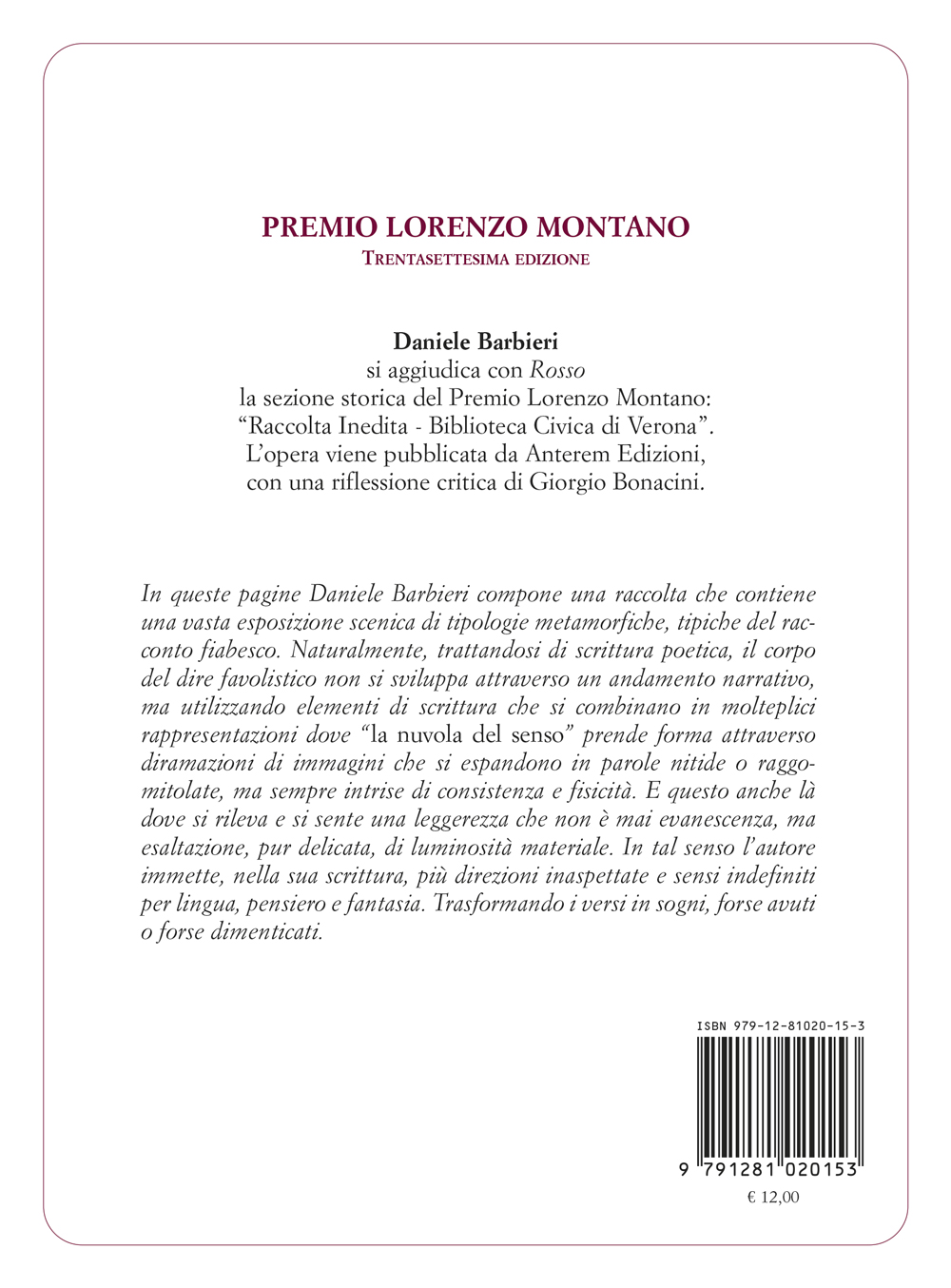 Daniele Barbieri, Rosso, Anterem edizioni 2024